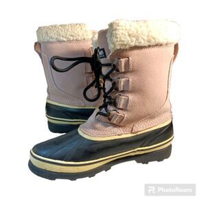 Ozark Trail Thinsulate Pink Suede Leather Rubber Winter Duck Boots Sz 9
